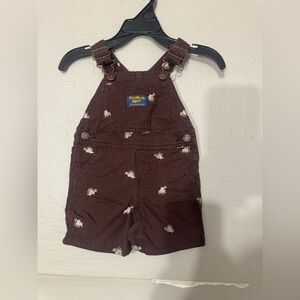 OshKosh B'gosh Brown Overalls with Turtle Pattern